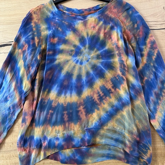 Raquel Allegra - Rainbow Tie Dye Raglan Blouse - Silk - 1/S - Picture 2 of 12